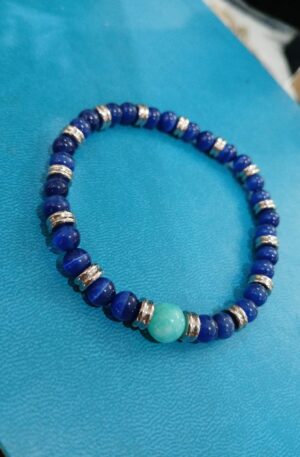 Bracciale Lapislazzuli e Acciaio