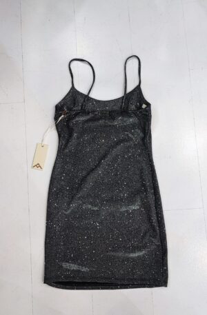 "Vestito a Tubino con Bretelle Sottili: Eleganza Scintillante